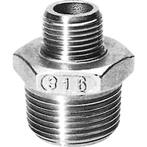 Rustfri Overgang Ansatsnippel 1" x 3/4"