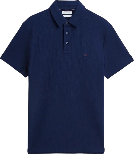 Tommy Hilfiger S/S Waffle Polo CARBON NAVY L