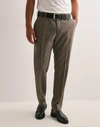 Selected Men Slhslim Oasis Linen Trs Noos Linbukser Brun