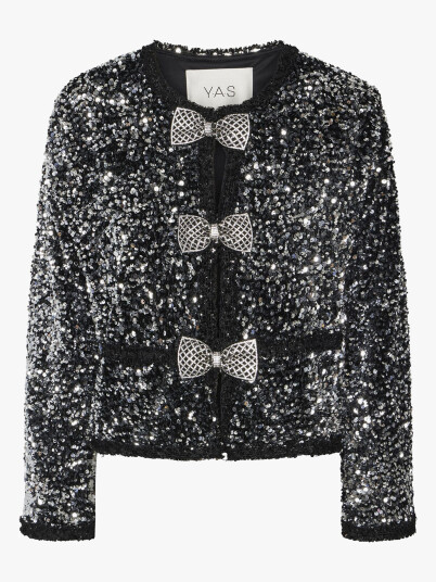 Y.A.S Bow Long Sleeve Jacket Sort XS Y.A.S Bow Long Sleeve Jacket Sort XS