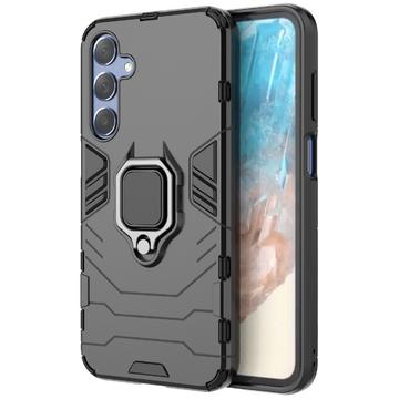 Samsung Galaxy M35 Hybrid-deksel med Ringholder Svart