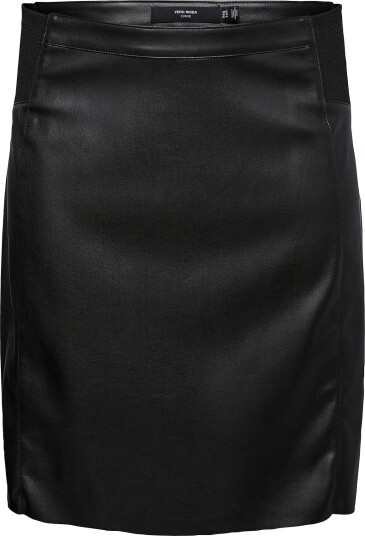 Vero Moda Curve   Skjørt vmcButtersia HW Coated Skirt Cur   Svart