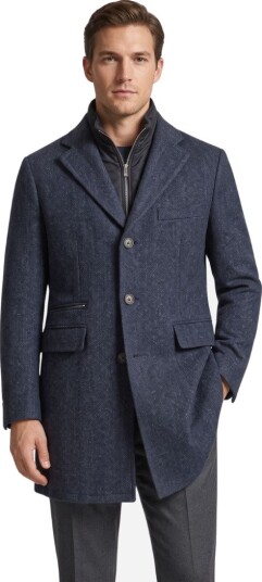 Corneliani Wool coat with bib 50 blå herre