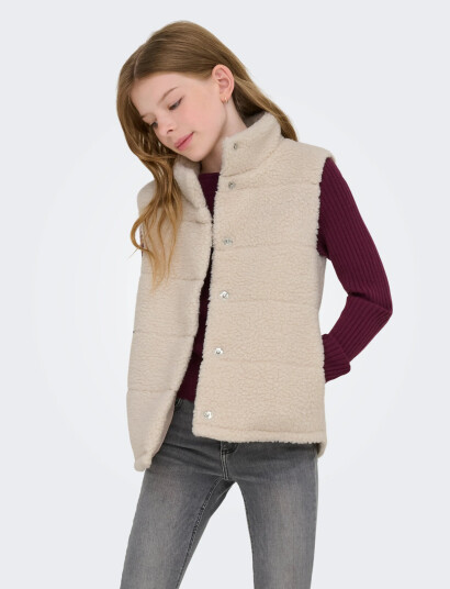 Kids Only Kogsandra Teddy Waistcoat Otw Cream 164