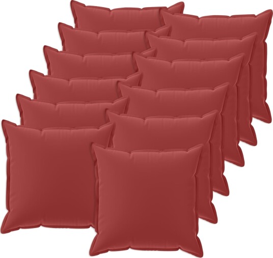vidaXL Putetrekk 12 stk. HOUTEN Vinrød 40 x 40 cm Polyester