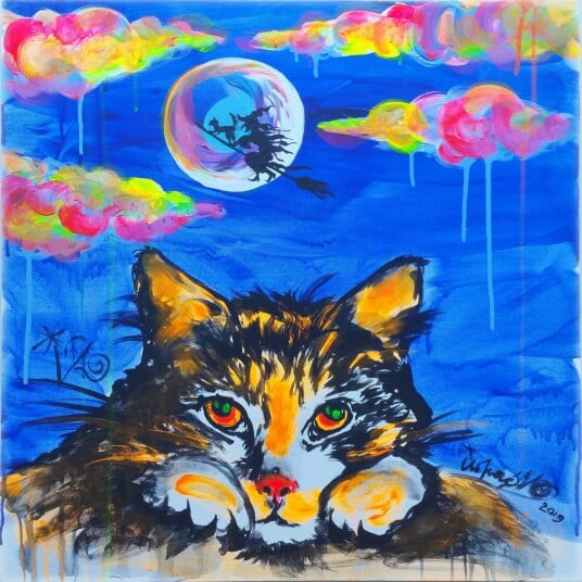 Namly Design Plakat Katt i Måneskinn POSTERSQUAREMQ89NY