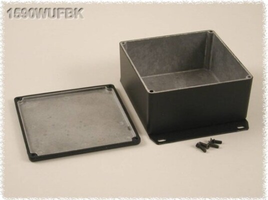 Hammond Electronics 1590WUFBK 119,5 × 119,5 × 59 mm Aluminium Sort Kabinett