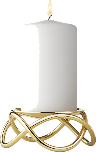 Georg Jensen Glow lysestake liten gullbelagt
