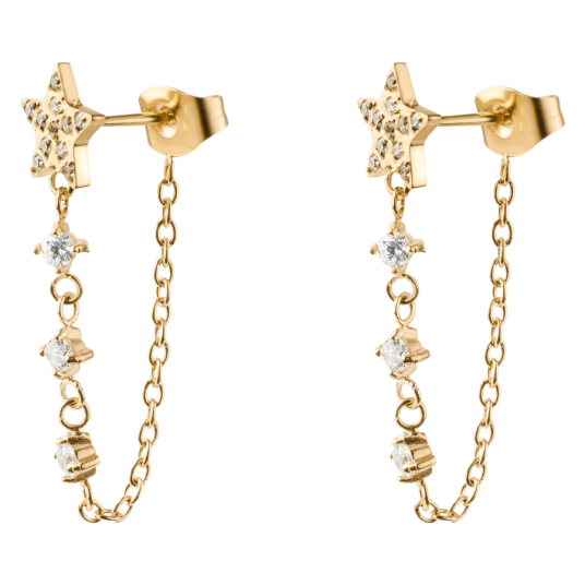 DARK Star Drop Earrings Gold