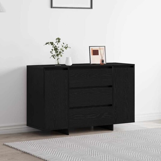  Serviesskap med skuff Svart eik 120 x 41 x 75 cm Konstruert tre