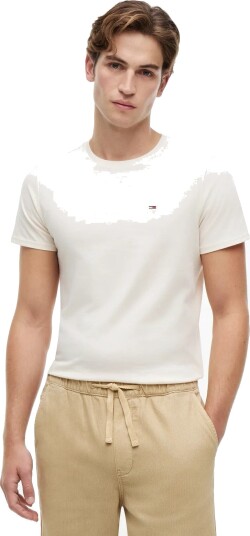 Tommy Jeans Tjm Slim Jersey Tee Cream S Tommy Jeans Tjm Slim Jersey Tee Cream S