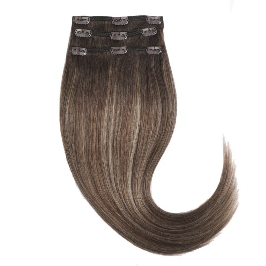 Rapunzel of Sweden Clip-on set 3 pieces 30 cm Hazelnut Caramel Balayage