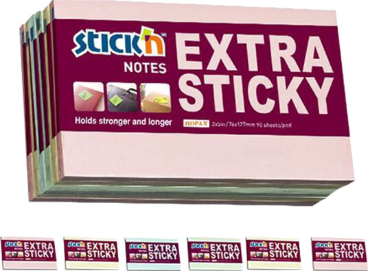 Notisblokke Extra Sticky Multi 6 st 76x127 90 Blad Pastell Notisblokke Extra Sticky Multi 6 st 76x127 90 Blad Pastell