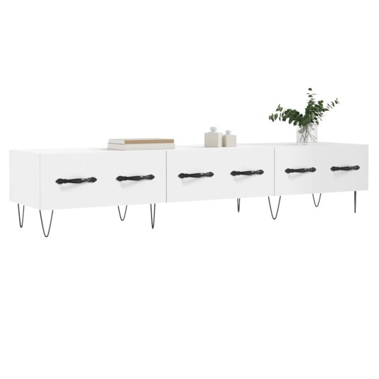  TV benk hvit 150x36x30 cm konstruert tre