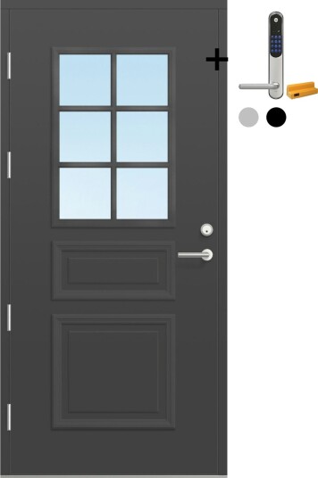 Ytterdør Bygg1 Fjord 03 Klarglass med Yale Entrus
