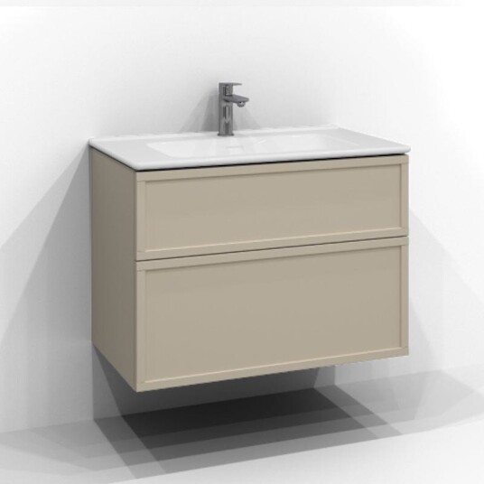 Svedbergs Poem Ramme Servantskap D45 med 2 Skuffer Sand / 80cm Push Open Svedbergs Poem Ramme Servantskap D45 med 2 Skuffer Sand / 80cm Push Open