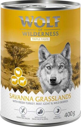 Wolf Of Wilderness Våtfôr Triple Taste Triple Taste Savanna 24 X 400 G