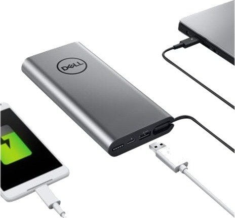 Dell Notebook Power Bank Plus Pw7018lc - Strømbank - 1 X Batteri - Litiumion - 65 Wh - Sølv - For Latitude 5491, 7400 2-In-1  Precision 3530, 5530  Xps 13 9365 2-In-1, 13 9370, 13 9380