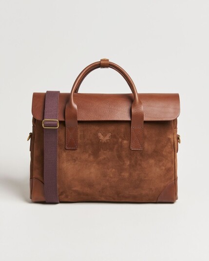 Bennett Winch Suede Briefcase Brown Bennett Winch Suede Briefcase Brown