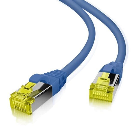 Helos Cat 6A S/Ftp 1 M 1 M Cat6a S/Ftp S Stp Rj 45 Rj 45 Blå 118077