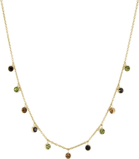 Bud To Rose Lima Charm Necklace Green/Black/Gold   Gold   ONE SIZE
