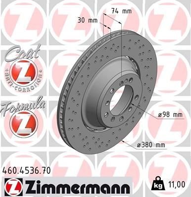 Bremseskive ZIMMERMANN 460.4536.70