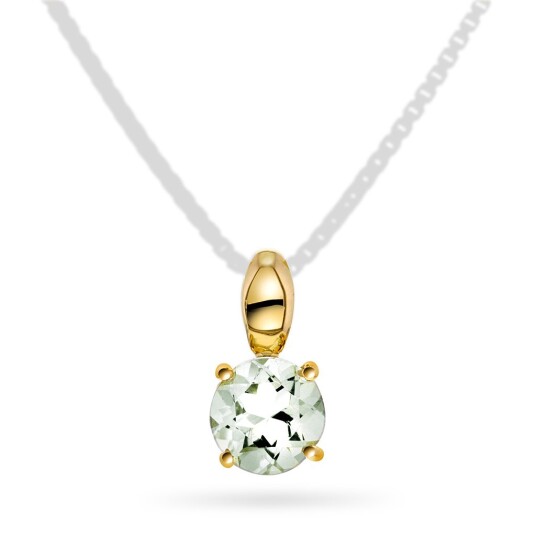 Pan Jewelry Anheng i 585 gult gull med grønn ametyst sten Pan Jewelry Anheng i 585 gult gull med grønn ametyst sten