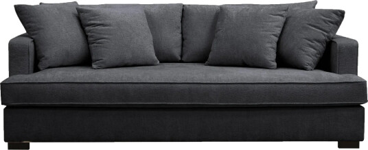Rossita 3 seters Dyp Sofa med Hel Pute i Chenille Svart