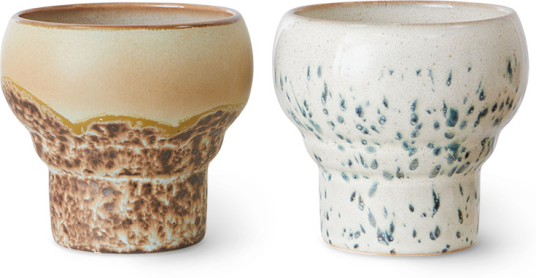 HKliving 70's lungo krus 24 cl 2 pakning Coral