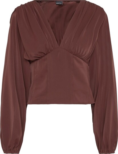 Gina Tricot Shaped Corset Blouse DECADENT CHOCOLATE XL Gina Tricot Shaped Corset Blouse DECADENT CHOCOLATE XL
