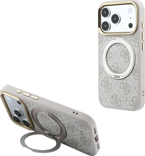 Guess 360 Ring Stand MagSafe Etui til iPhone 18 Pro/17 Pro - Rosa