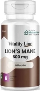 Vitality Line Lions Mane 500mg 60 kapsler Vitality Line Lions Mane 500mg 60 kapsler