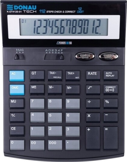 Donau Donau Kalkulator Donau Tech Kontorkalkulator 12 Sifret. Display Dimensjoner 185X140x37 Mm Sort