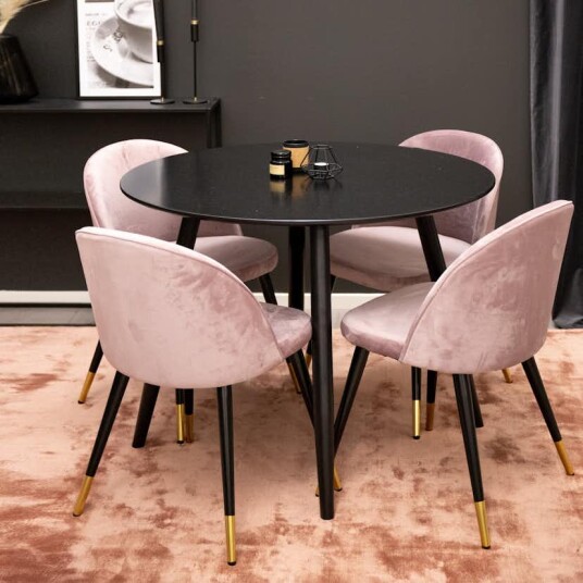 Venture Home Spisegruppe Venture Home Plaza med 4stk Velvet Stoler GR24141