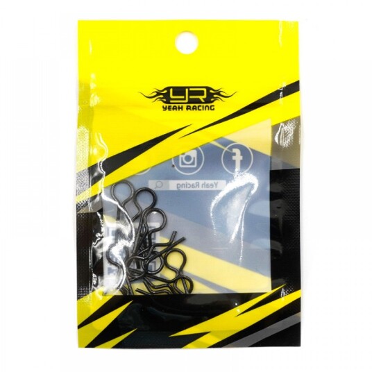 Yeah Racing YA-0594BK RC BODY CLIP FOR 1/8 1/10 1/12 10PCS BLACK