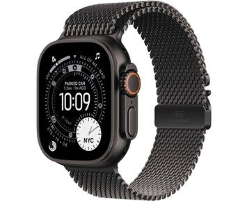 Apple Watch Ultra 3 GPS + Cellular 49mm Black Titanium Case with Black Titanium Milanese Loop Medium