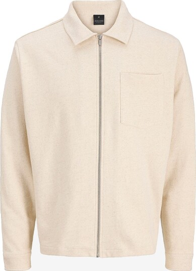 Jack & Jones   Overtreksskjorte jprblaFreddie LS Overshirt Sweat   Beige