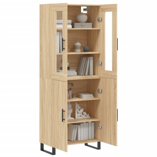 Highboard sonoma eik 69,5x34x180 cm konstruert tre