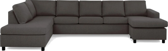 Crazy 5 seters Venstrevendt U formet X Large Sofa med Divan og Sjeselong i Stoff Mørk grå