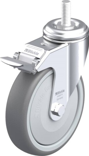Blickle 620575 Lkra-Tpa 126Kf-Fi-Gs12 Styrehjul Med Brems, Hjuldiameter 125 Mm, Bæreevne (Maks.) 120 Kg, 1 Stk