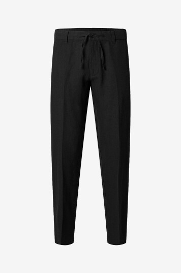 Selected HOMME   Linbukser Slh196 Straight Leroy Sun Pant   Svart