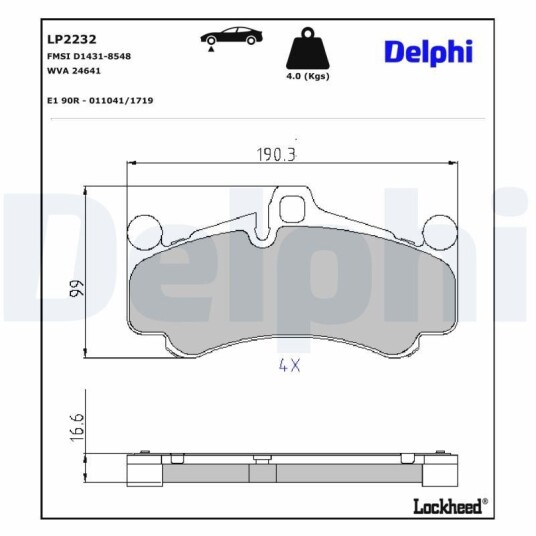 Bremseklosser DELPHI LP2232
