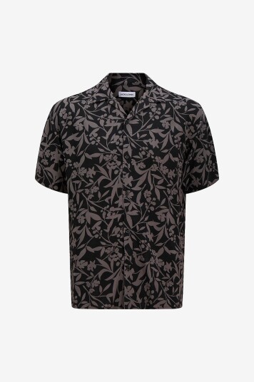 Jack & Jones Junior Skjorte jjJeff Monochrome Resort Shirt SS J Grå