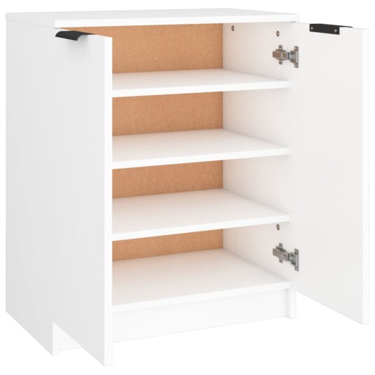 vidaXL Skoskap hvit 59x35x70 cm konstruert tre