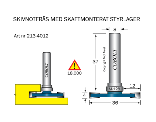 Cobolt 213 4012 Platenotfres L=4 F=12 D=36 TL=46 S=8 Maskintilbehør & forbruk Cobolt 213 4012 Platenotfres L=4 F=12 D=36 TL=46 S=8 Maskintilbehør & forbruk