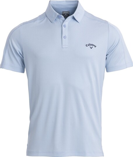Callaway Ss 2 Color Jacquard Polo Golf pologenser herre Chambray Blue Large