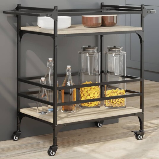 Kjøkkentralle sonoma eik 82x40x78,5 cm konstruert tre 842362 Kjøkkentralle sonoma eik 82x40x78,5 cm konstruert tre 842362
