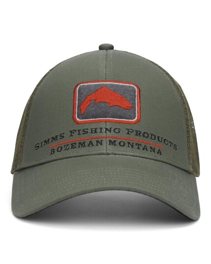 Simms Trout Icon Trucker Carbon Carbon Smokey Olive