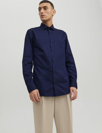 Jack & Jones Jprblaparker Shirt L/S Noos - Navy - XXXL