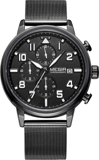Megir Chrono Pilot Black